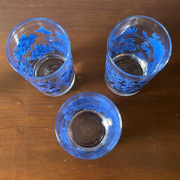 💙🖤MCM Mid Century Royal Norfolk Blue & Black Highball Cocktail Glassware💙🖤 - Picture 4 of 6